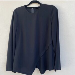 BCBGMaxAzria Elegant Black Draped Blouse